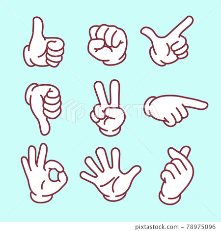 Hand sign set 78975096