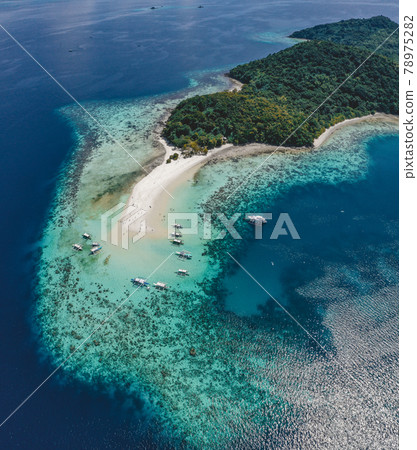 Aerial view of Ditaytayan island in Coron, Palawan, Philippines 78975282
