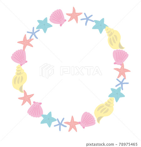 Hand drawn illustration frame of pastel shell Hand drawn illustration frame of pastel shell 78975465