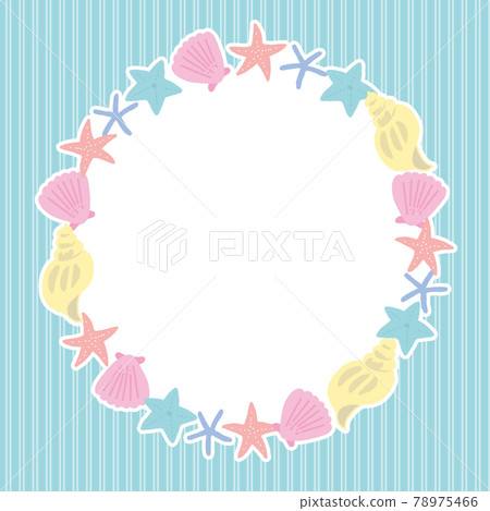 Hand drawn illustration frame of pastel shell Hand drawn illustration frame of pastel shell 78975466