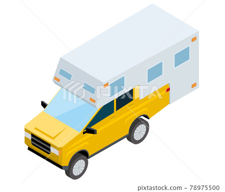 SUV pickup truck camper isometrics car illustration 3D solid 78975500