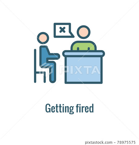 Job Loss, Downsizing, Getting Fired, and Unemployment from Covid 19 or Coronavirus Icon Job Loss, Downsizing, Getting Fired, and Unemployment from Covid 19 or Coronavirus Icon 78975575