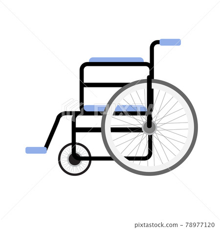 Vector flat cartoon wheelchair Vector flat cartoon wheelchair 78977120