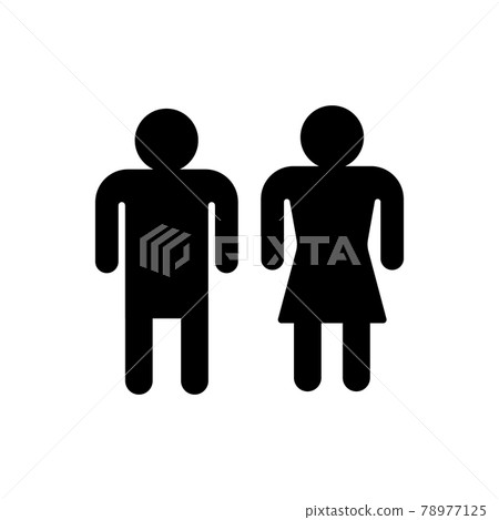 Vector flat male man and woman silhouette sign 78977125