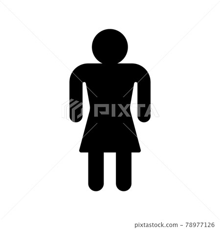 Vector flat female woman silhouette sign 78977126
