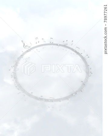 Frame white musical note small circle CG illustration vertical Frame white musical note small circle CG illustration vertical 78977261