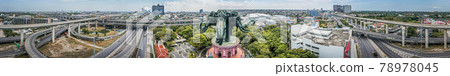 Aerial view of Erawan 3 headed elephant statue in Bangkok, Thailand 78978045
