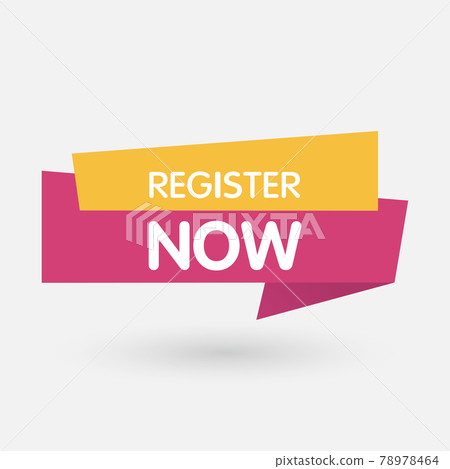 Register Now Speech Bubble Label. Vector Illustration Register Now Speech Bubble Label. Vector Illustration 78978464