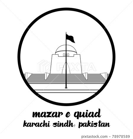 Circle Icon line Mazar e Quiad. icon vector illustration Circle Icon line Mazar e Quiad. icon vector illustration 78978589