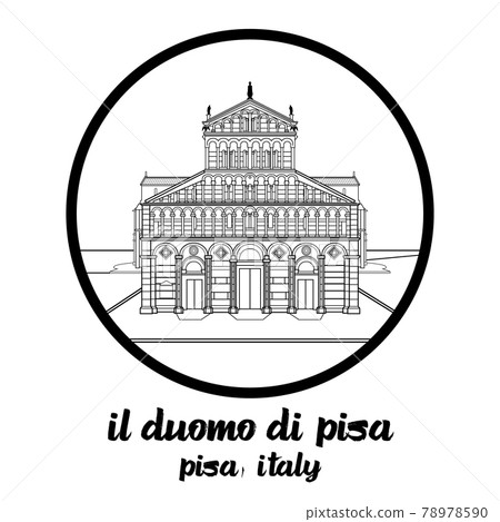 Circle Icon line Il duomo di Pisa. icon vector illustration  78978590