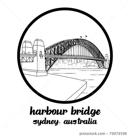 Circle Icon line Harbour Bridge. icon vector illustration 78978596
