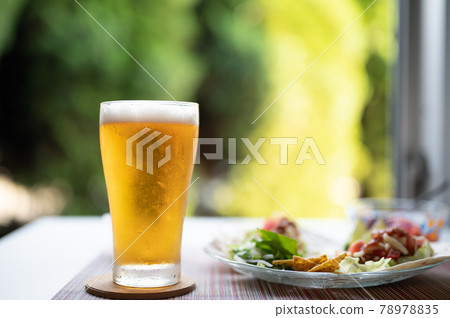 Delicious draft beer and tacos in midsummer 78978835