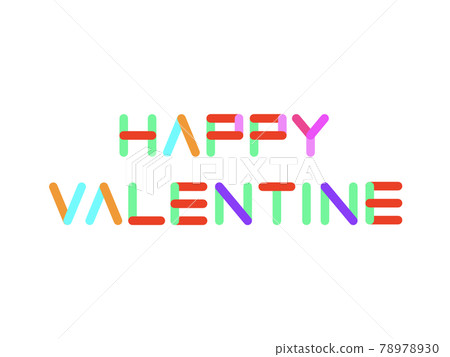 “HAPPY VALENTINE”彩色標題【圓角矩形板ver.】 78978930