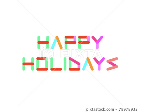 “HAPPY HOLIDAYS”多彩標題【圓角矩形板ver.】 “HAPPY HOLIDAYS”多彩標題【圓角矩形板ver.】 78978932