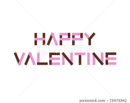 "HAPPY VALENTINE" chocolate color title [rectangular plate ver.] 78978942