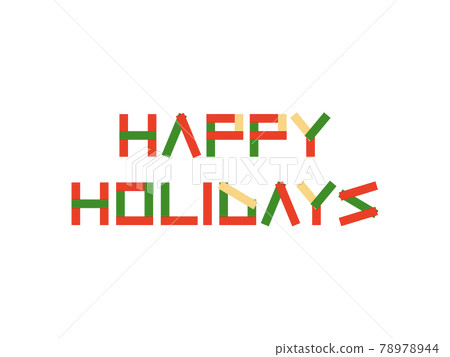 "HAPPY HOLIDAYS" Christmas color title [Rectangular plate ver.] 78978944