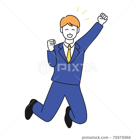 Illustration of a new employee who is happy to jump 78978966