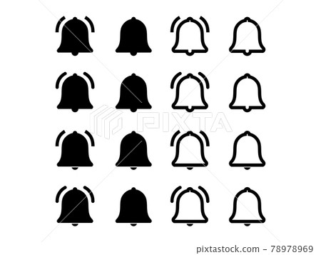 Simple notification bell icon set [monochrome] 78978969