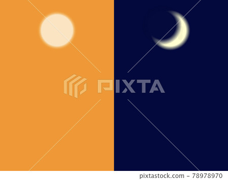 "Day and night (sun and crescent)" Simple image background "Day and night (sun and crescent)" Simple image background 78978970