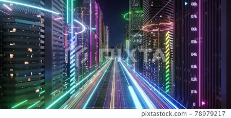 Smart city with speed light data connection 78979217
