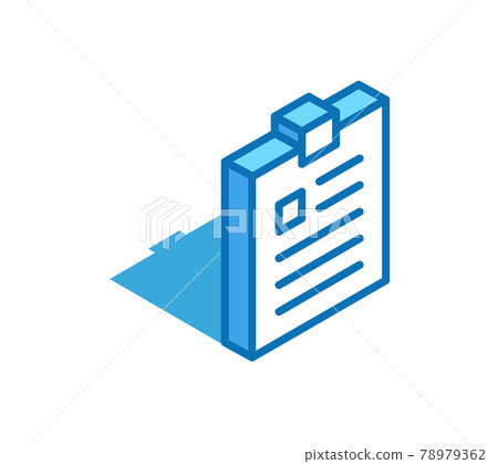 Notepad isometric icon. Tablet, exercise book, notebook 3D line symbol. Notepad isometric icon. Tablet, exercise book, notebook 3D line symbol. 78979362