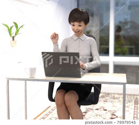 Internet business success image perming 3DCG illustration material Internet business success image perming 3DCG illustration material 78979548