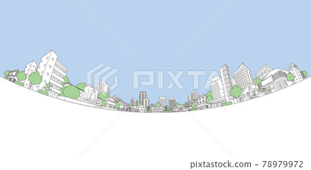 Vector illustration of cityscape. Line drawing illustration. 78979972