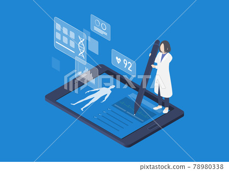 電子病歷/平板電腦插圖素材 78980338