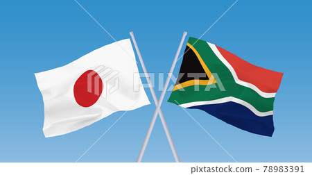 Flags of Japan and South Africa 78983391