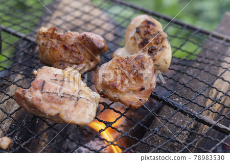 Hinata chicken grilled over charcoal Hinata chicken grilled over charcoal 78983530