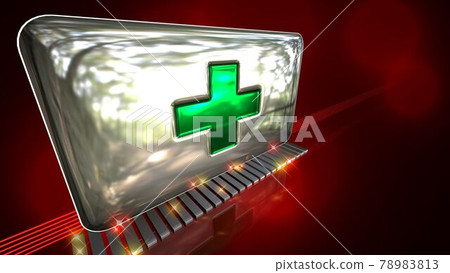 Green cross flag reflected on the floor 3-2-1 78983813