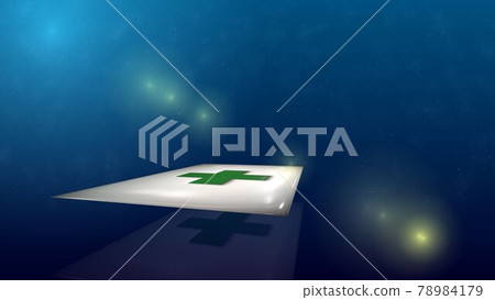 Mad green cross flag 6-1-1 flying in space 78984179