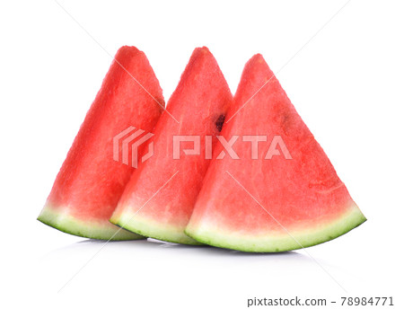 Sliced of watermelon isolated on white background. Sliced of watermelon isolated on white background. 78984771