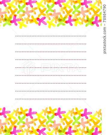 Watercolor warm color flower letter frame 78984790