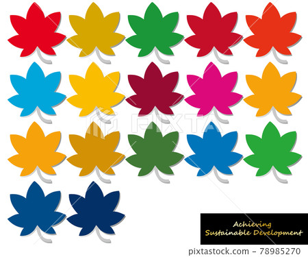 SDGs image autumn leaves icon set 78985270
