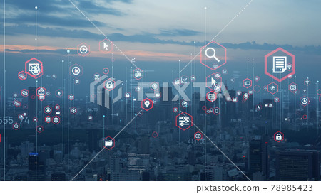 City and technology business network 78985423