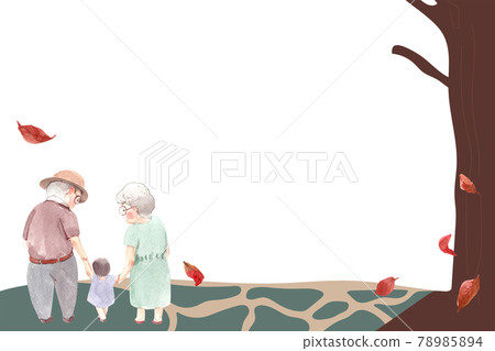 Happy grandparent frame watercolor 78985894