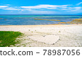 Beach with a heart pattern 78987056