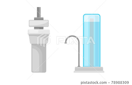 Water Filter or Water Purifier for Making Liquid Accessible for Drinking Vector Set Water Filter or Water Purifier for Making Liquid Accessible for Drinking Vector Set 78988309