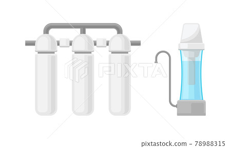 Water Filter or Water Purifier for Making Liquid Accessible for Drinking Vector Set Water Filter or Water Purifier for Making Liquid Accessible for Drinking Vector Set 78988315