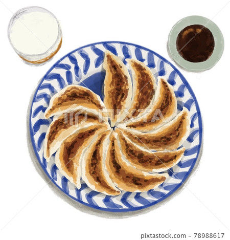 餃子和啤酒的插圖 餃子和啤酒的插圖 78988617