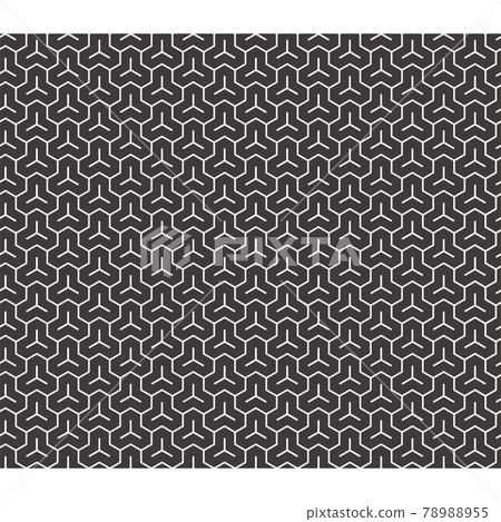 Monotone Bishamon turtle shell Japanese pattern background / pattern 78988955