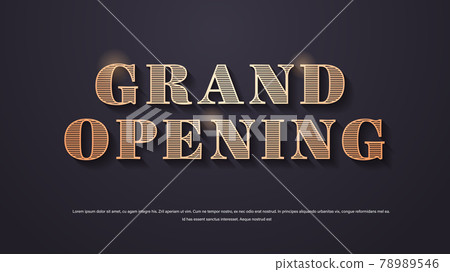 grand opening elegant lettering poster or banner decoration for open ceremony copy space 78989546
