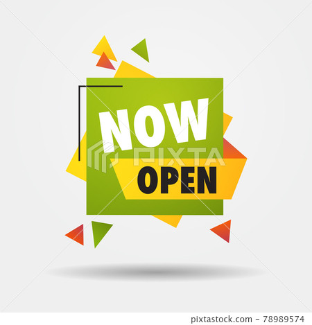 we are open again after coronavirus quarantine over sticker advertising campaign concept 78989574