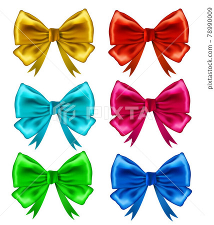 Vector set of colorful gift bows isolated on white Vector set of colorful gift bows isolated on white 78990009