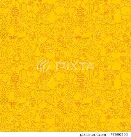 Tropical Fruit Line Seamless Pattern Tropical Fruit Line Seamless Pattern 78990203