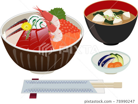 Seafood bowl set meal 78990247
