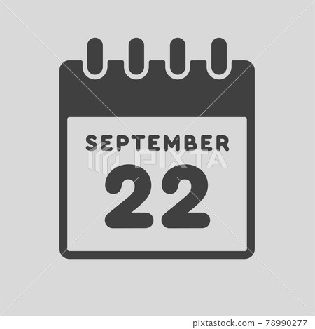 Icon day date 22 September, template calendar page 78990277