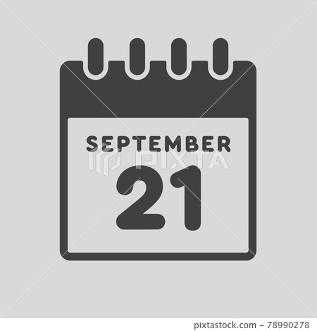Icon day date 21 September, template calendar page Icon day date 21 September, template calendar page 78990278