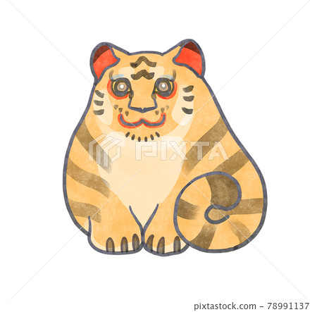 手繪圓老虎圖 78991137